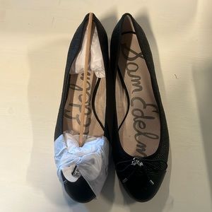Sam Edelman NIB Bkack Raffia Flats Size 8.5